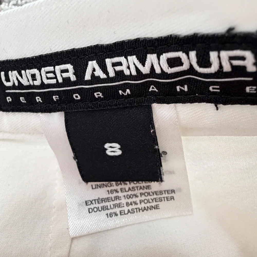 Under Armour Womens White Performance Golf Skort Size 8 Activewear Skirt